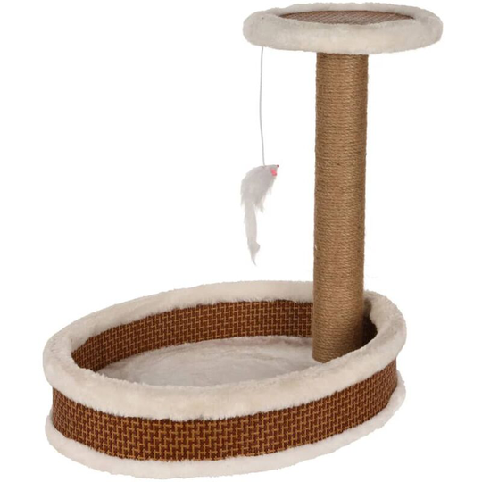 Cat Scratching Tree on Stand with Mouse 40x30x41 cm Pets Collection Brown