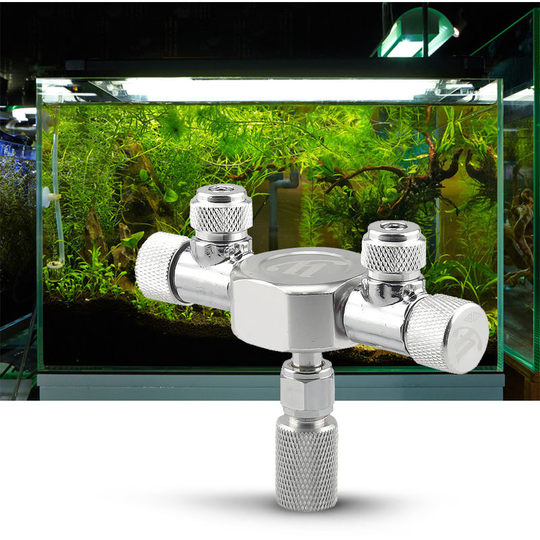 Aquarium Tank CO2 Splitter Regulator Distributor Needle Fine Adjusting Valve for CO2 Regulator,2 Way Outlets - 2 Way Outlets