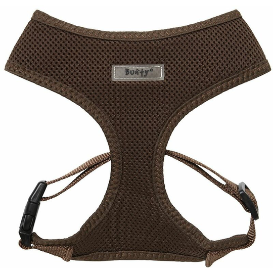 Soft Comfortable Mesh Breathable Fabric Dog Puppy Pet Adjustable Harness - Brown - Medium - Bunty