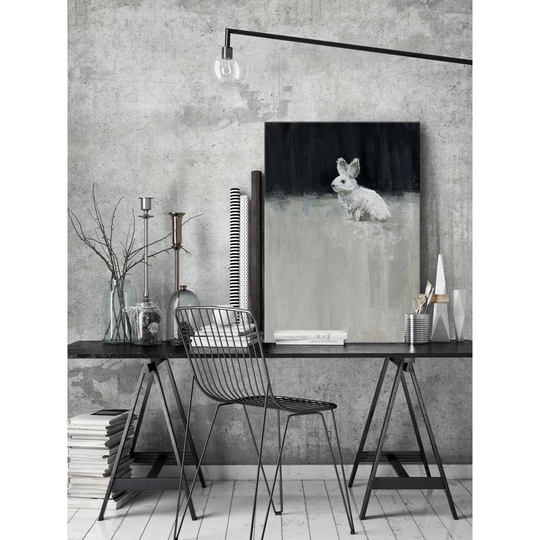 'Lonely Little Bunny' by Parvez Taj Framed Print on Canvas