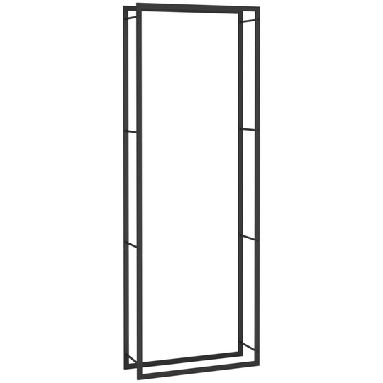 Firewood Rack Matt Black 80x28x222 cm Steel vidaXL - n/a