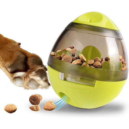 Dog Treats Dispenser Toy (Large) - Treats Dispenser / Interactive Toys / iq Slow Feeding Treat Ball (Green) for Small and Medium Dogs and Cats