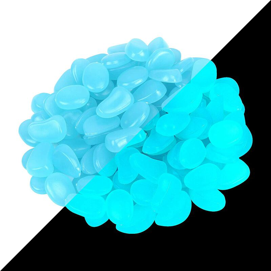 Light Up Pebble, 200 Pcs Blue Light Up Stone Decorative Pebble at Night for Outdoor Garden Aquarium Pathways Kid's Room