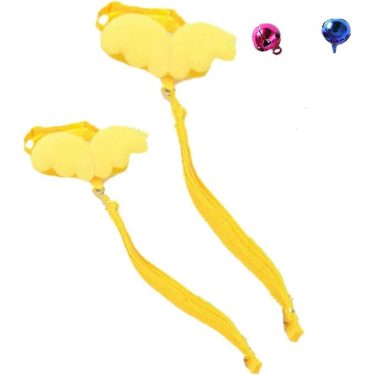 Modou - 2 x Safe Bell Adjustable Angle Wing Leash Harness for Small Size Ferret Rabbits (m: Chest: 30-50cm/11.81-19.68', Yellow)