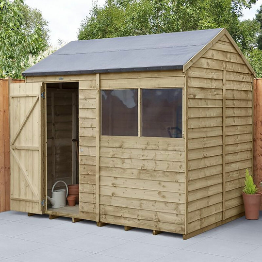 Overlap Pressure Treated 8x6 Reverse Modular Apex Shed