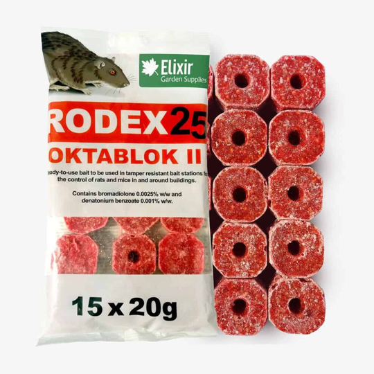 (Rodex Oktablok 300g Packet, 2) Rodex Rat & Rodent Killer Poison & Pest Control | Ready to Use Bromadiolone Whole Wheat Bait | 100g Packet