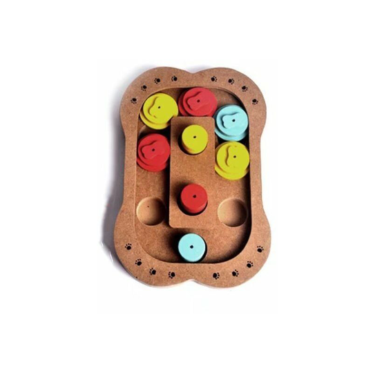 Dogs Intelligence Toys Strategy Game Training IQ Interactive Hide & Seek Slowly Eating Pet Puzzle Game for Dogs and Cats (Bone Shape)