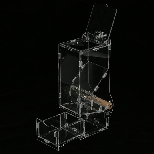 Bird Feeder for Parakeets Acrylic Automatic Pet Food Dispenser Transparent Food Cage Mount You Need to Install It by Yourself