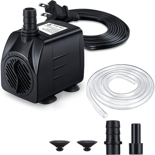 Fountain Pump, 400 GPH(25W 1500L/H) Submersible Water Pump, Durable Outdoor Fountain Water Pump ,Black, 1pc[SL-403B]Without Water Pipe