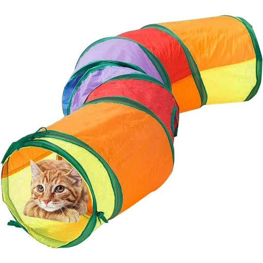 Cat Tunnel Pop-up Collapsible Pet Tube Interactive Play Toy with Ball Indoor Set for Kitty Cats Toys for Large Cat and Other Small Animals