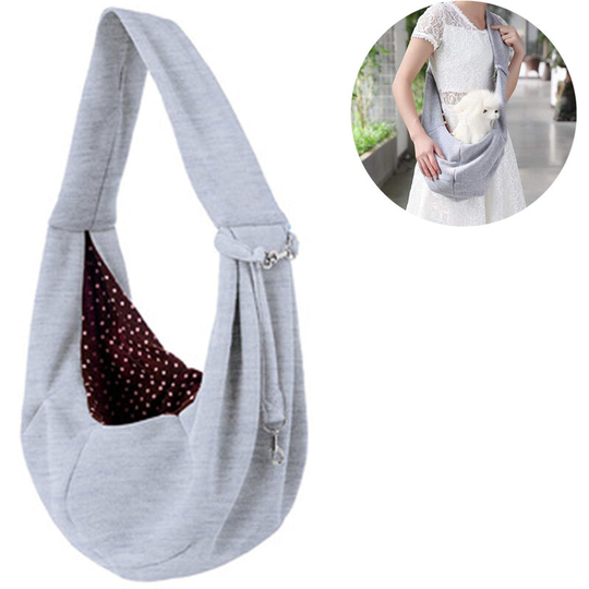 Dog and Cat Sling Carrier - Hands Free Reversible Pet Papoose Bag - Adjustable - Soft Pouch and Tote Design - Suitable for Puppy, Small Dogs, and