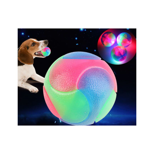 Pet Toy, Rubber Chew Toy, Cleanser and Molar Toy, Sparkling Colorful Balls, 1 Piece