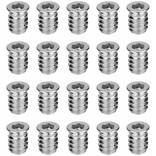 40 Pieces Furniture Socket Screw Threaded Insert Inserts 6*15mm Zinc Plated Metal Insert Nuts Type d Socket Type hex vis vis par nuts for wooden