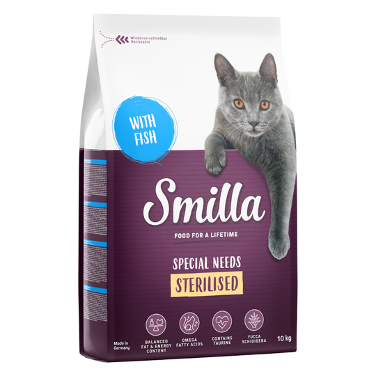 Smilla Dry Cat Food Economy Packs 2 x 10kg - Adult Sterilised - Fish