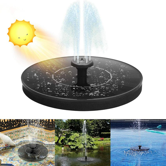 Outdoor Solar Fountain 1.4W Solar Pump Fountain with 4 Support Poles and 6 Styles Solar Waterfall Fountain Max 65cm Height for Garden Bird Bath Pond