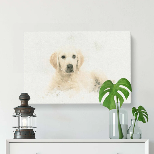 A Golden Retriever Puppy in Abstract - Wrapped Canvas Graphic Art Print
