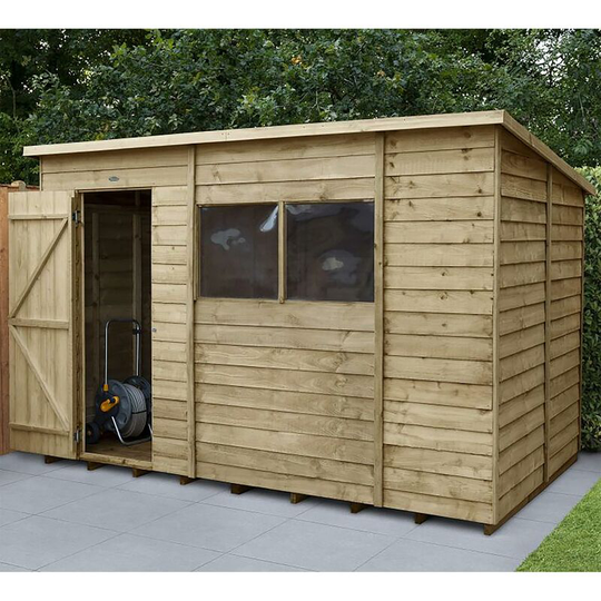 Pent Overlap Pressure Treated 6x10 Wooden Garden Shed Storage