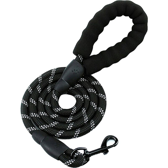 Bearsu - Dog Lead 1.5 m / 5 ft Strong Dog Training Lead with Comfortable Padded Handle & Reflective Training Lead for Night Safety Suitable for All
