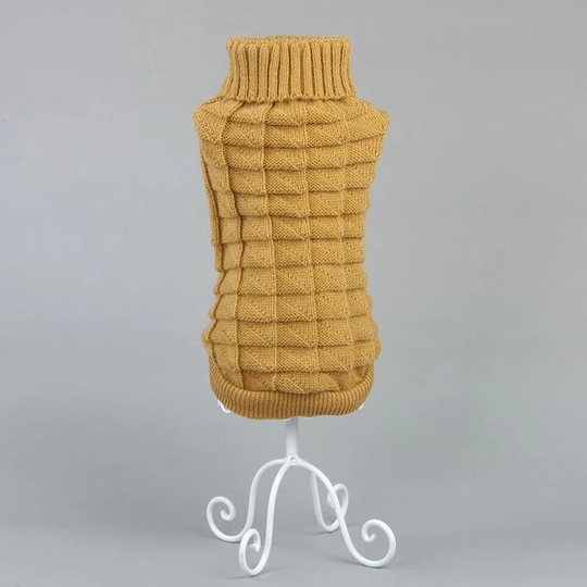 Cute Pet Puppy Cat Dog Warm Sweater Sweater Knitwear Coat Clothes Autumn Winter Dog Clothes (xs Back Length: 17-18cm, Khaki)
