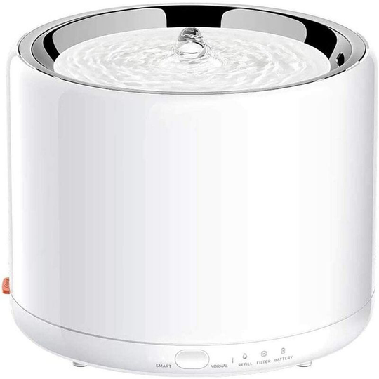 Benobby Kids - Stainless Steel Cat Water Fountain, 1.35L Smart Cat Water Dispenser, Built-in led Light, Ultra-Quiet Pump, Backup Battery Solution
