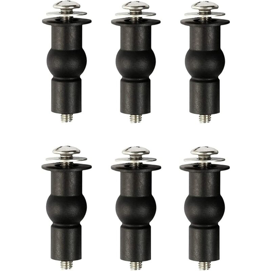 Toilet Seat Fixing Screws, wc Seat Hinge, Toilet Seat Rubber Expansion Bolts Fixings, 6 Pcs(M5)