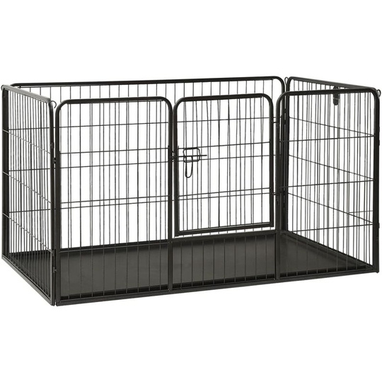 Puppy Playpen Steel 125x80x70 cm - Black