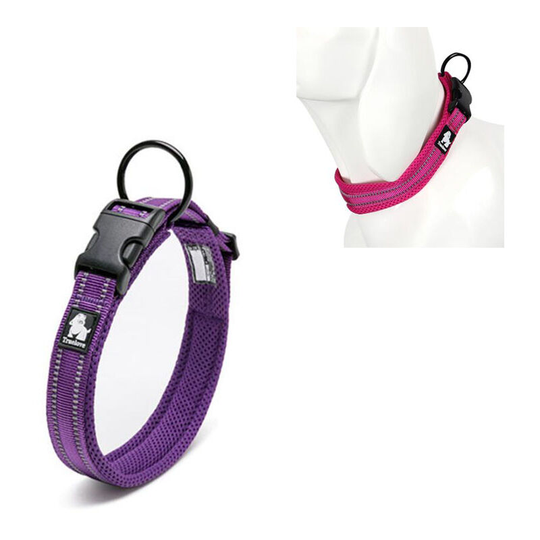 Dog Collar, Classic Collar with Soft Breathable Mesh Padded for Small Dogs -Purple,L - Thsinde