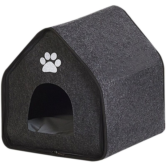 Felt Dog House Indoor Felt Pet Bed 40 x 40 cm Grey Jangi - Grey