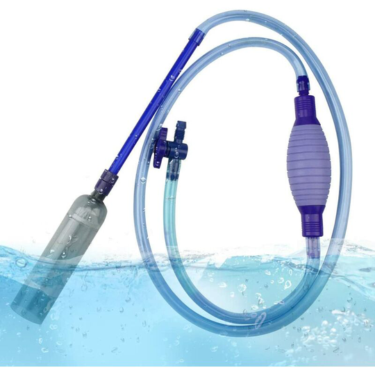Aquarium Vacuum Pump, Aquarium Pump, Aquarium Air Pump, 2.5m with Flow Control Valve, Gravel Water Filter Siphon Hose, Ideal for 100-300L Aquarium