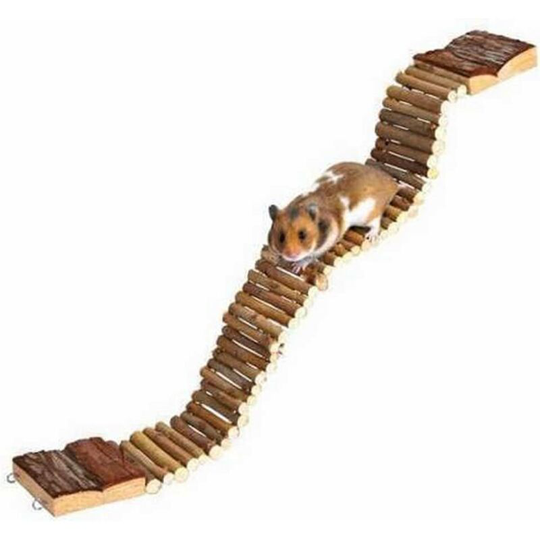 Bearsu - Ladder Bridge for Hamster Parrot Birds Wooden Toy 7cm x 55cm