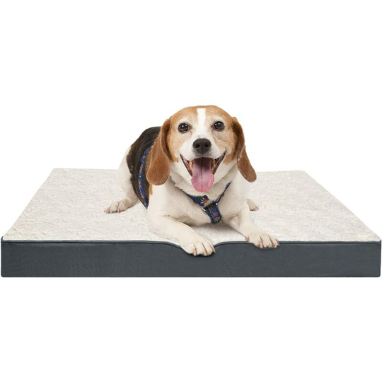 Dog Bed for Large Dogs, Orthopedic Foam Mattress - Dog beds - 76cm * 51cm * 8cm, Grey - Grey
