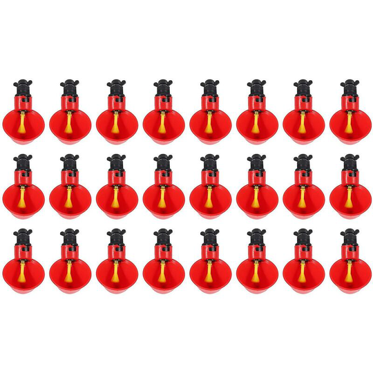24 Pieces Feed Automatic Birdhouse Poultry Chicken Drinker Water