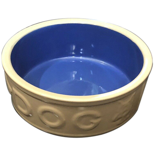 Lettered Dog Bowl (18cm) (Brown/Blue) - Brown/Blue - Mason Cash
