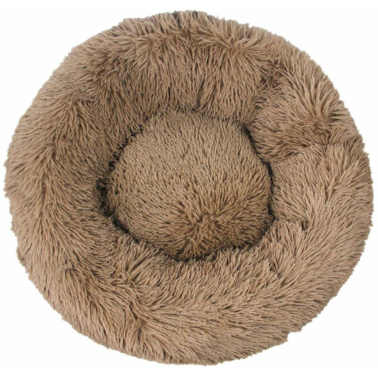 Fluffy Pet Bed for Dogs Cats Anti-Slip Waterproof Base Machine Washable Durable Dog and Cat Cushion Bed(Camel, 39.4in)