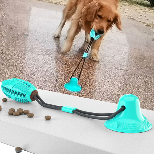 Dog Chew Toys, Suction Cup Teether Rope Toys, Multifunctional Interactive Pet Toys, Blue