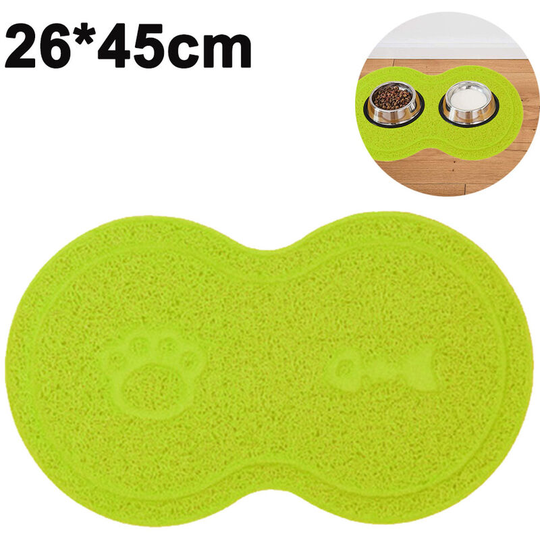 Silicone Waterproof Placemat ,Shaped Pet Feeding Mat, Silicone Raised Lip Non Spill Dog Cat Bowl Mat, green