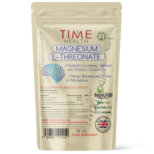 Magnesium L-Threonate - Cognitive & Sleep Support - Highly Bioavailable - Providing 168mg Elemental Magnesium per Dose - 120 Capsules