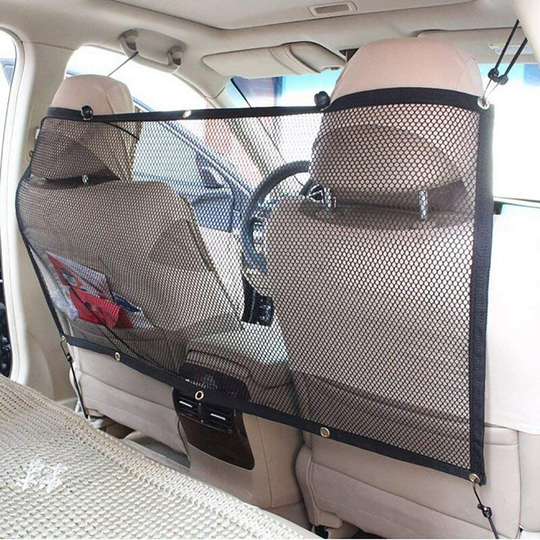 Betterlife Pet Car Net Portable Protective Net Car Separation Dog Cat Net with Hooks and Ropes Universal Car Separation Grid 115cm*62cm