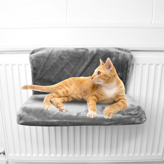 Cat Kitten Radiator Bed Warm Fleece Beds Hanging Bed Pet Grey