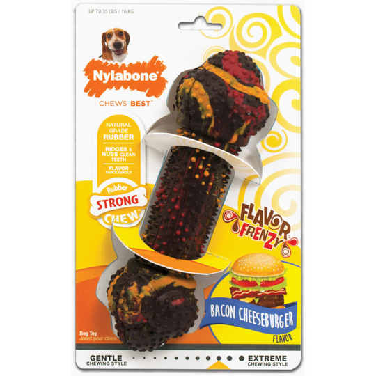 Nylabone Cheese Burger Dog Toy (One Size) (May Vary) - May Vary