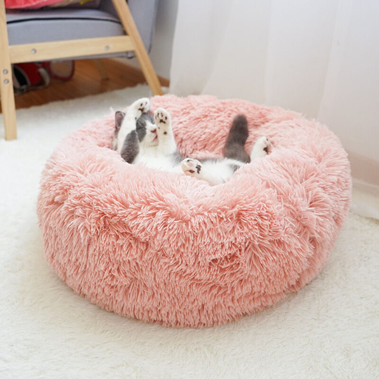 Cat Dog Bed Plush Extra Soft Comfortable Cute Bed Cushion Detachable Washable Lovely Round Soft Bed for Pet Cat Puppies Kitten diameter 40cm diameter