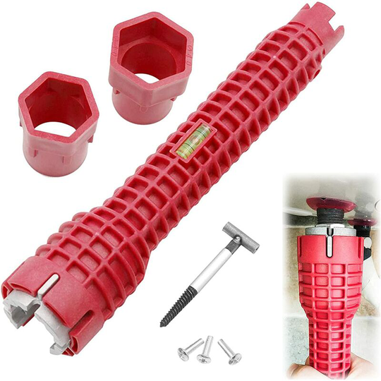 Swyeoot - Multifunction water hose key installation tool for sink tightening key tap 8 in 1 multifunctional installation tool for toilet sink