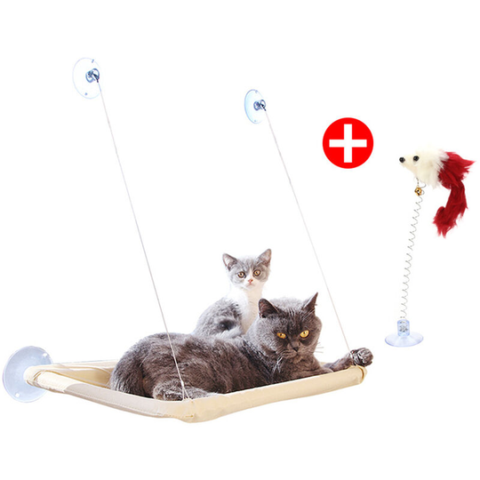 Cat Window Hammock, Suction Cup Pets Hanging Bed and Spring Mouse Suction Cup , 55 * 35cm