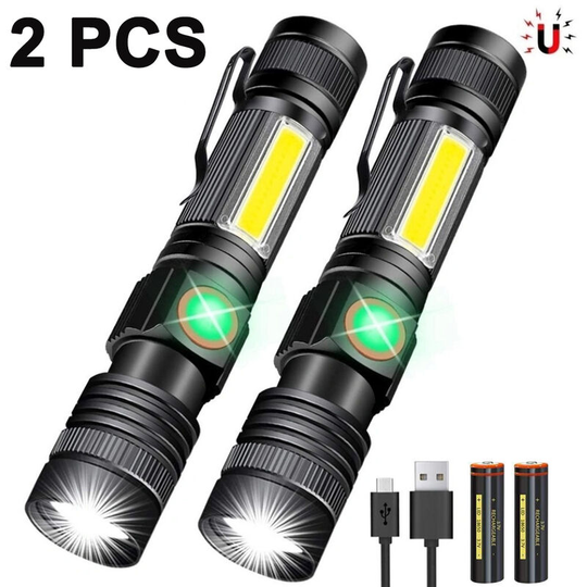 Pesce - uv Flashlight 3 in 1 uv Lamp, Zoomable usb Rechargeable Magnet led Flashlight, Waterproof cob Work Light, 7 Modes, 395nm Ultraviolet Light