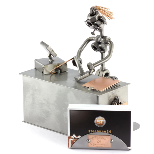 Saleswoman Screw Man Place Card Holder