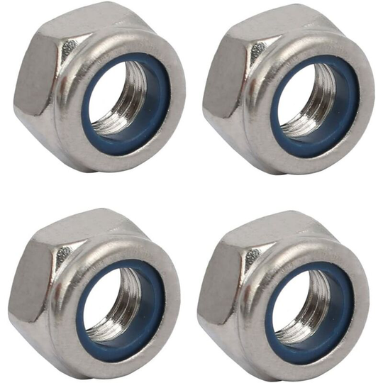 Joorrt - 4pcs Locking nut not left M8x1.25mm Metric Steel Steel File 304