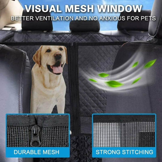 Qersta - Dog Car Seat Cover Waterproof and Scratch Resistant Dog Seat Cover Suitable for Cars with Visual Mesh, 600D Oxford Dog Car Hammock