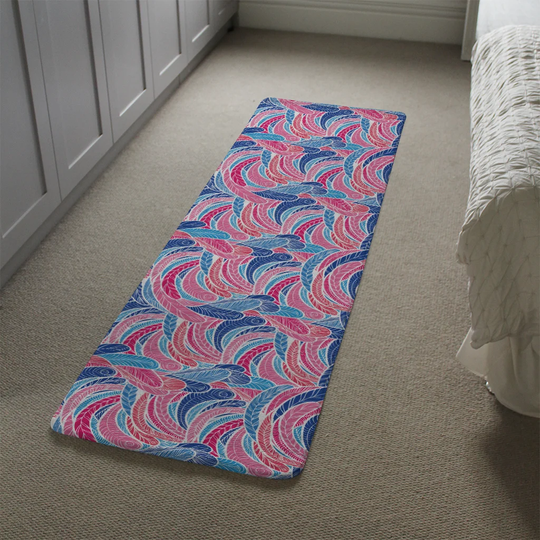 Kitts Boho Designer Shaggy Pink/Blue Rug