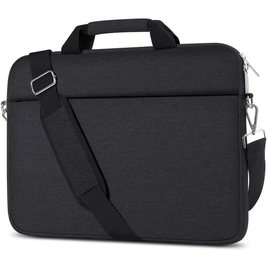 Monly - 13-13.3 inch laptop bag, protective case with shoulder strap and luggage belt, laptop sleeve, netbook, black
