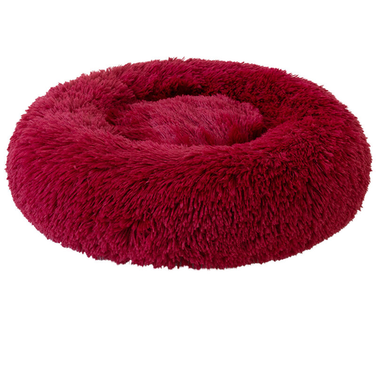 Soft Plush Round Pet Bed Cat Soft Bed Cat Bed, red- diameter 60cm - red- diameter 60cm